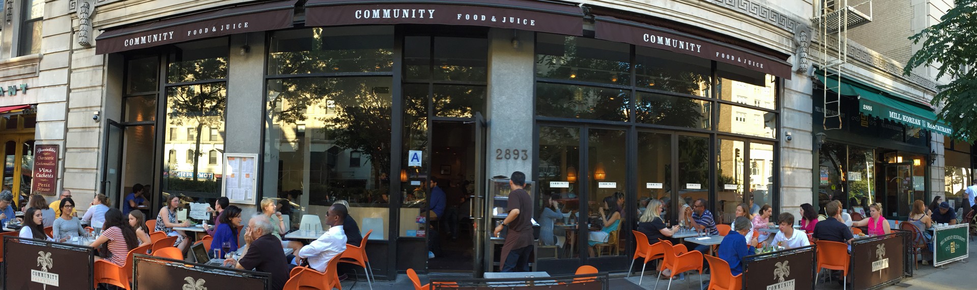 Patrons sitting outside at Community Food & Juce 