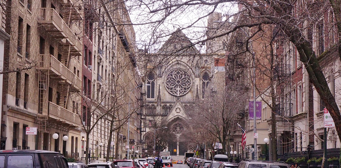 The Cathedral of St. John the Divine is located on the corner of W. 112th Street and Broadway.