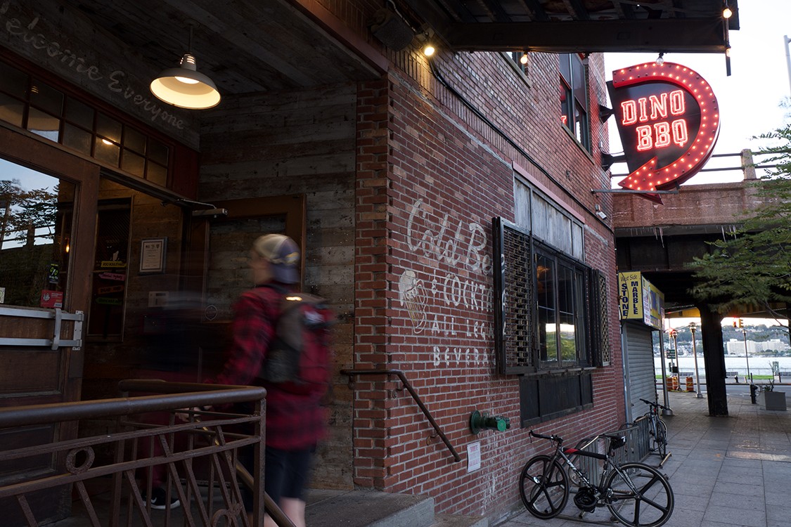 One of the many restaurants located near the Manhattanville campus is Dinosaur Bar-B-Que.