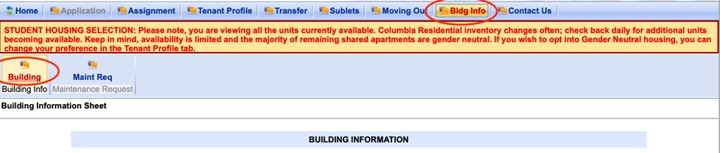 Housing Portal- Building Info