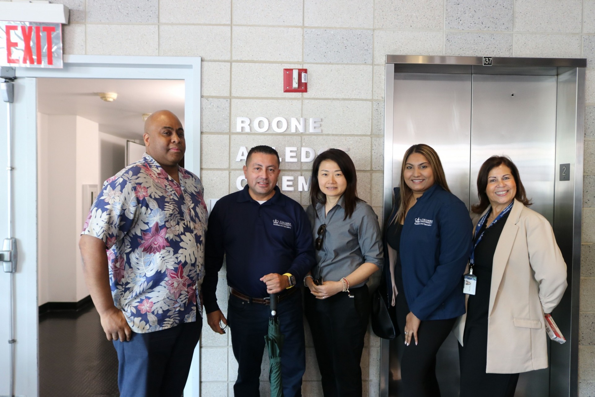 Employees across Columbia Residential including building staff, operations, construction and leasing staff gathered at a town hall to celebrate accomplishments over the past year. group photo of Residential staff