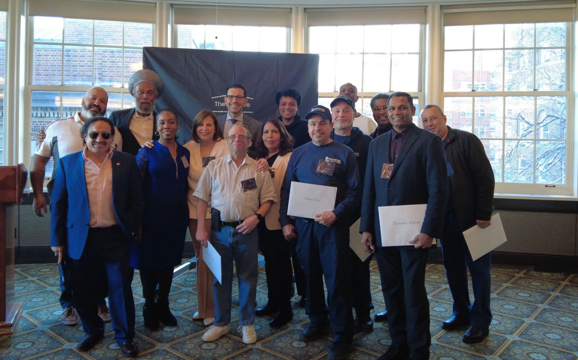 Seventeen Residential employees joined the Columbia University 25-Year Club in 2021 and 2022 and were celebrated at an event on March 8 at Columbia's Faculty House.