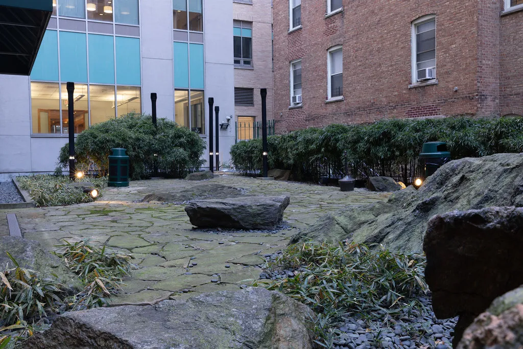 View of building courtyard garden