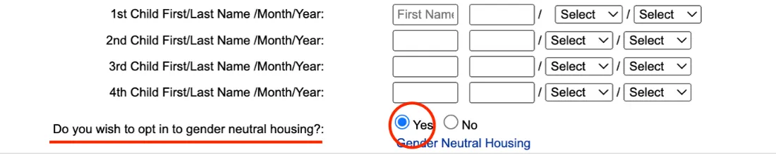 Button to Update Gender Preference