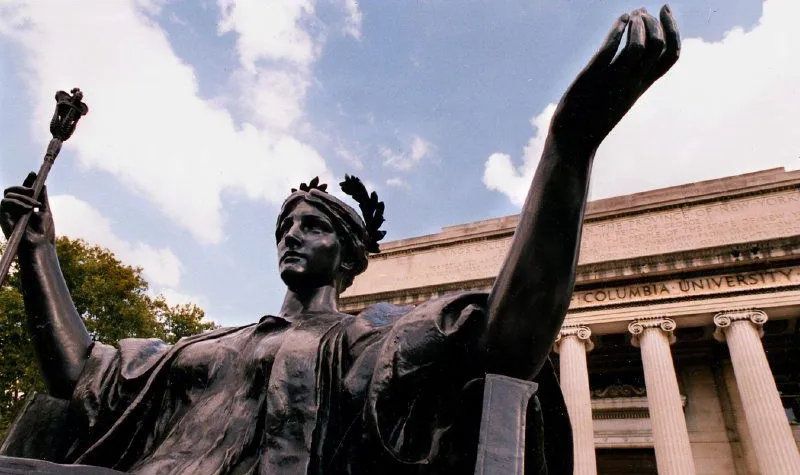 Alma Mater in front of Low Library & Blue Sky