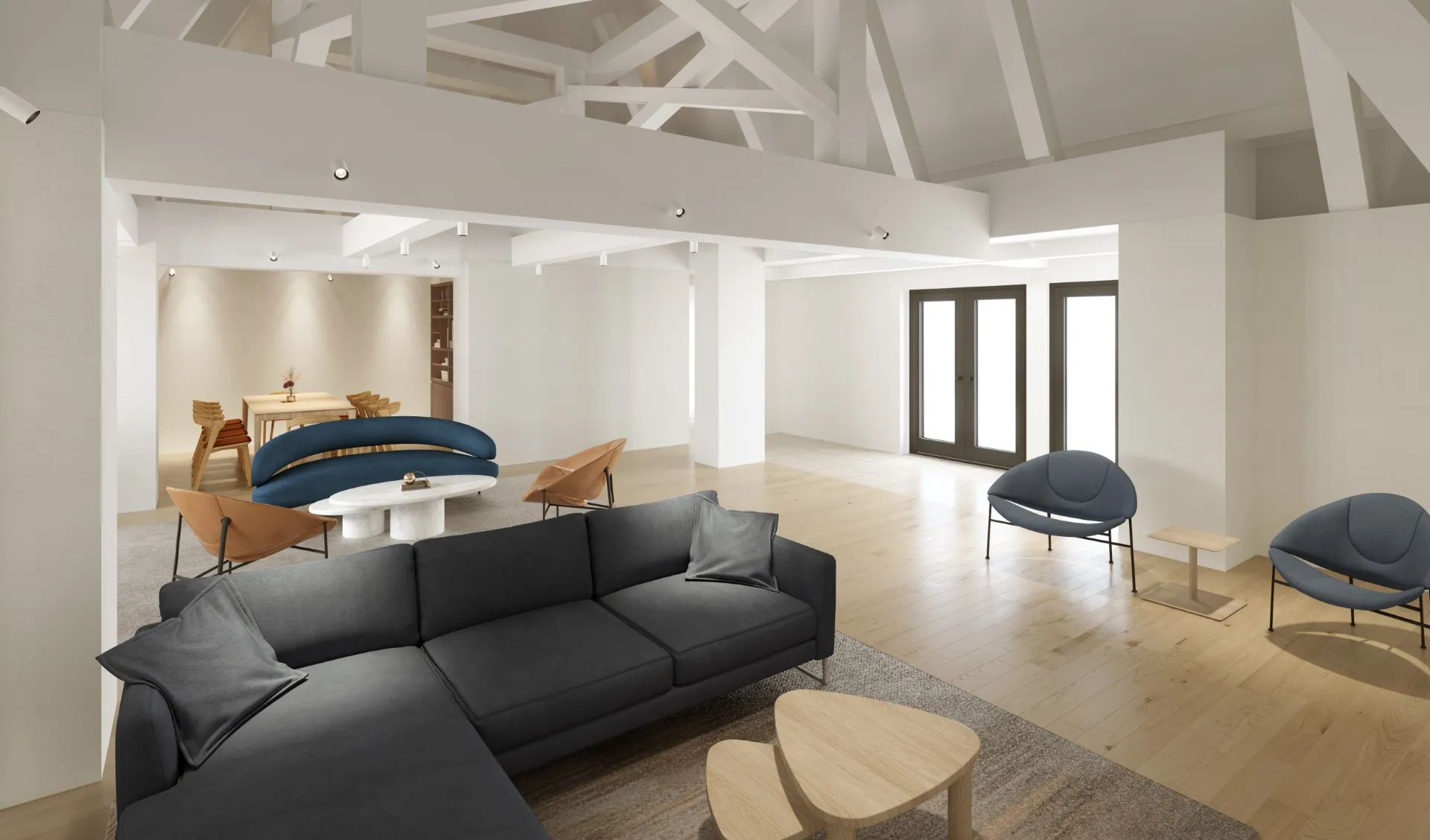 Rendering of top floor lounge at 99 Claremont