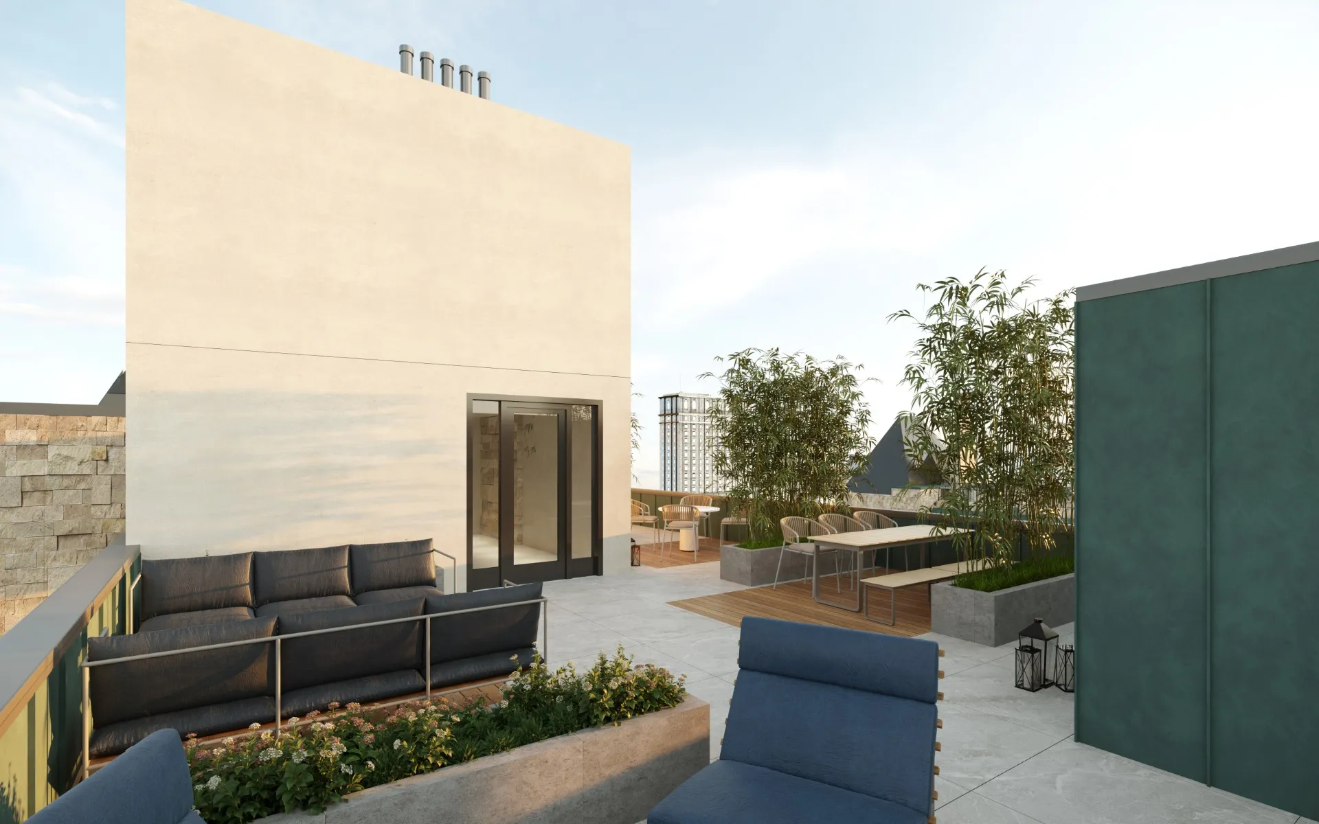Rendering of rooftop terrace at 99 Claremont