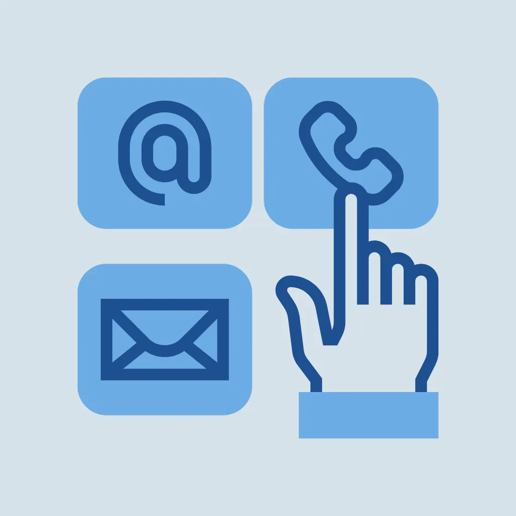 email, phone, @ symbol