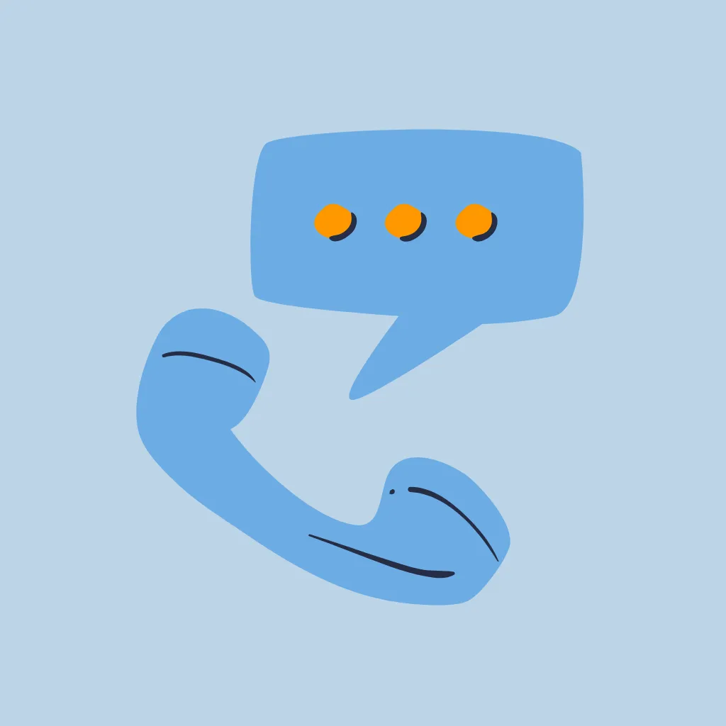 Icon of phone with sounds coming out from it