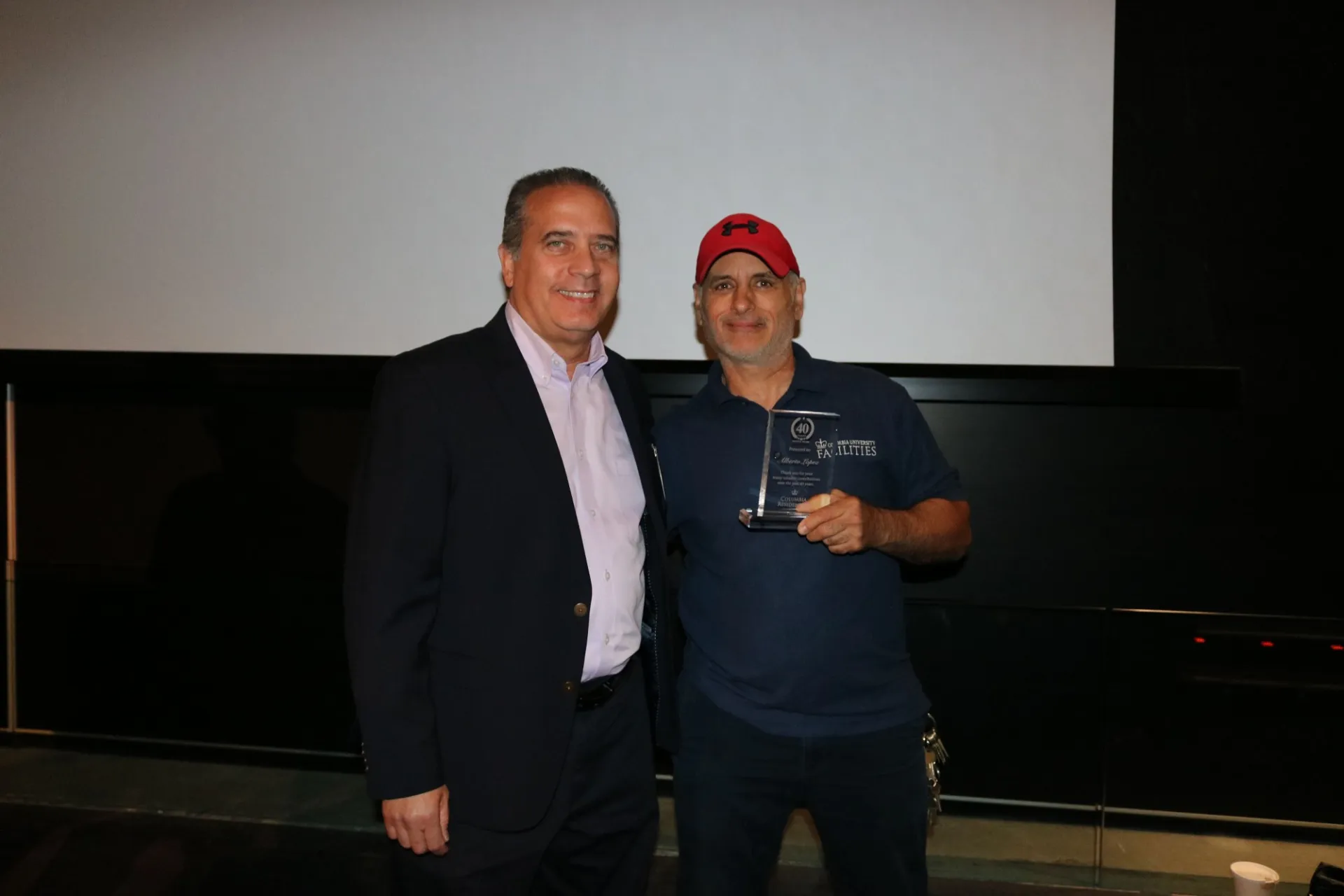Nelson Falcon and Superintendent Albert Lopez
